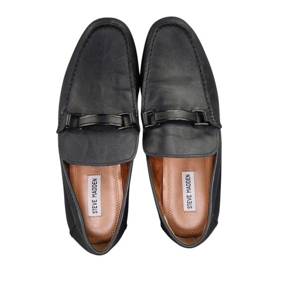 Steve Madden Shoes Mens 11.5 Loafer Moc Classic Slip On Black Leather Lifestyle main image 5